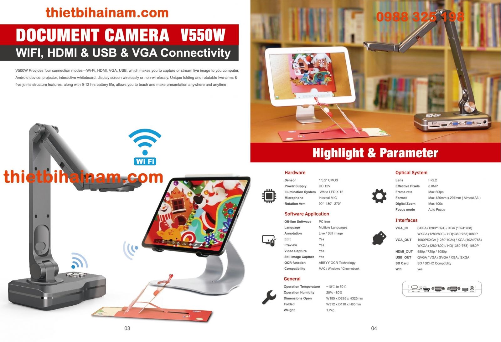 Máy chiếu vật thể  JOYUSING V550W 