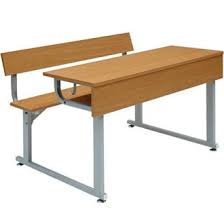 Bàn ghế học sinh 4 chỗ liền có tựa 